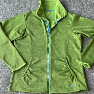 Cabelas Jacket Womens Extra Large Green Fleece Lined Soft Shell Full Zip‎